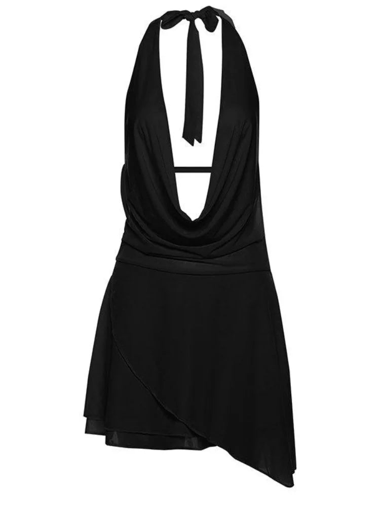 Elegant Backless Mini Chiffon Sleeveless Dress