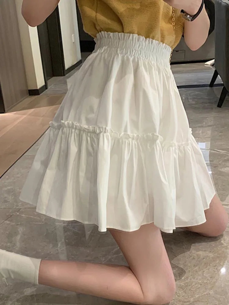 Mini Cute Fungus Patchwork Fairycore High Waist Skirt