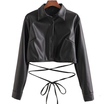 Retro Frenulum PU Leather Jacket