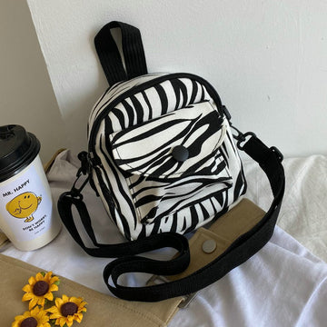Cow Zebra Pattern Canvas Crossbody Bags