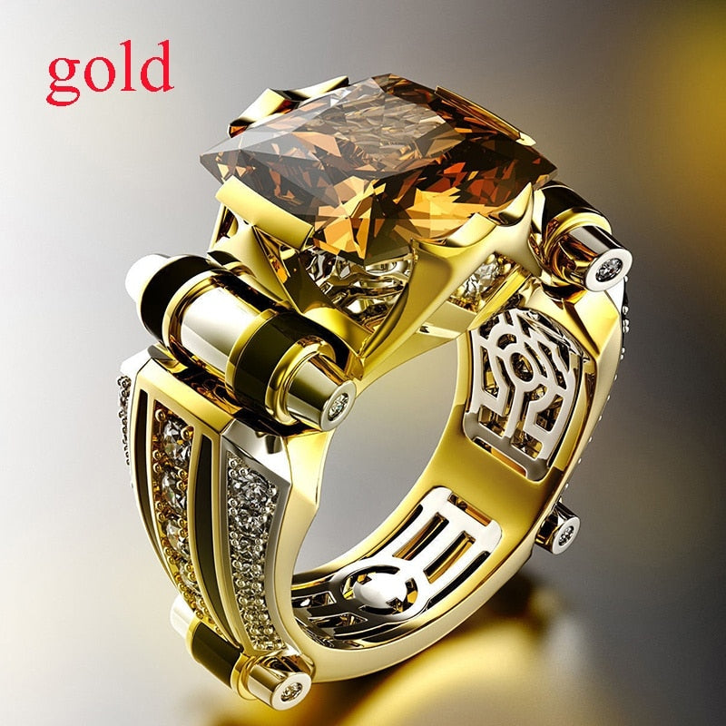 Inlay Yellow Stone Rings