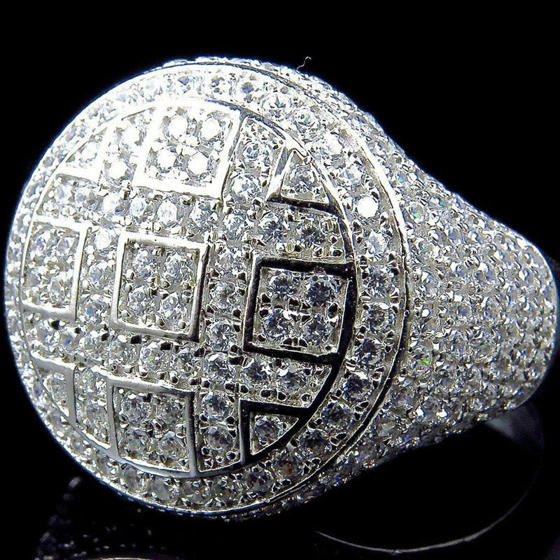 Round Rings Iced Out Cubic Zircon