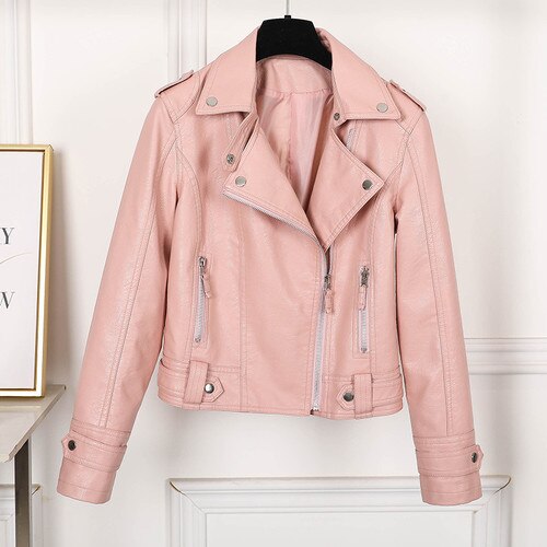 Slim Cool Sweet PU leather jacket