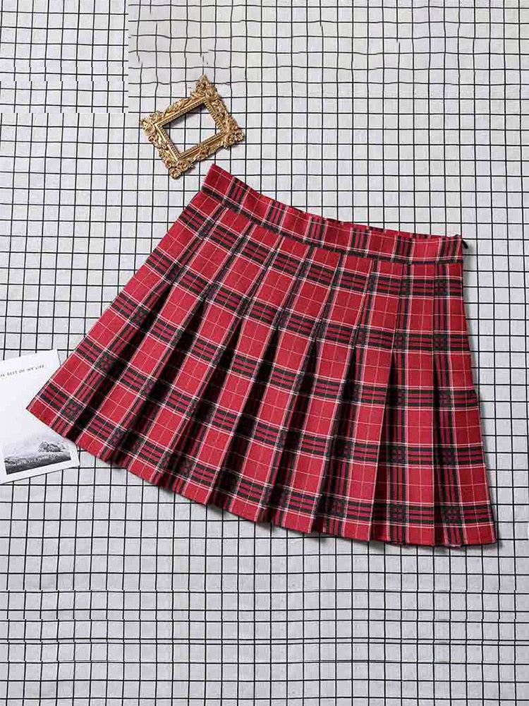 High Waist Solid Pleated Mini Skirt