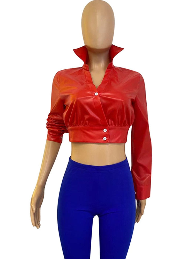 Red Nothed Faux Leather Jackets