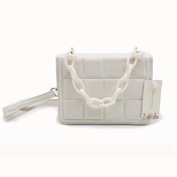 Geo Embossed Flap Crossbody Bag
