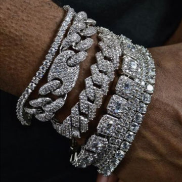 Iced Out Crystal Cuban Link Bracelet