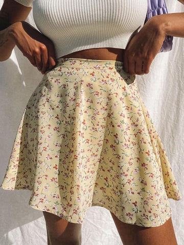 Floral Print Party Skirt